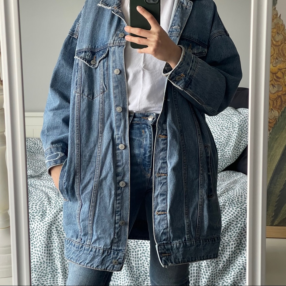 Pull&Bear longline denim jean jacket